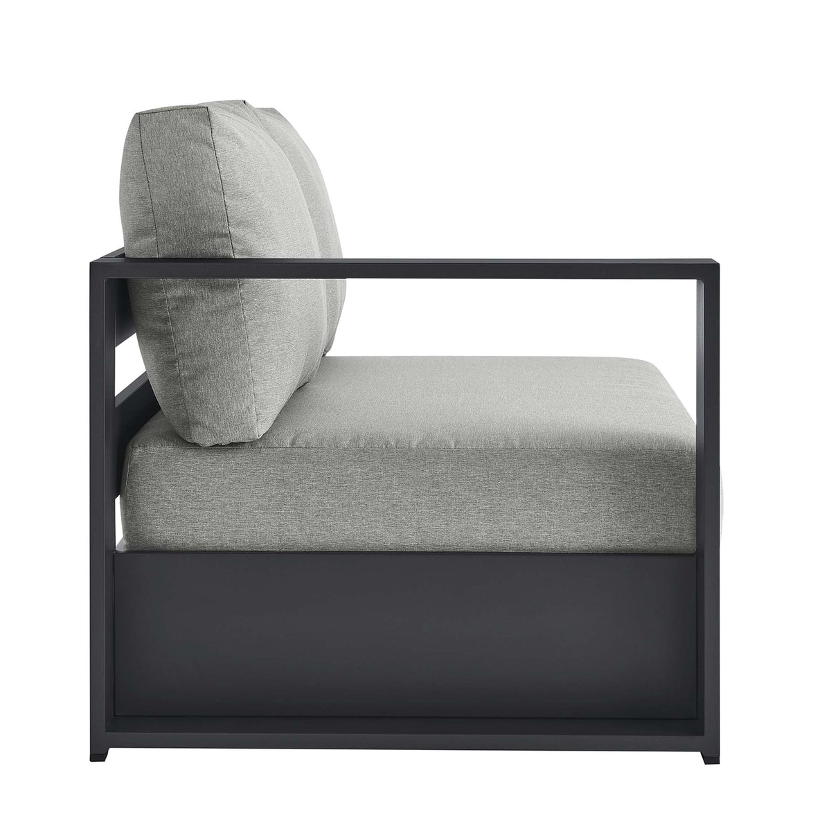 Tahoe Outdoor Patio Powder-Coated Aluminum Modular Left-Facing Loveseat - Gray Gray