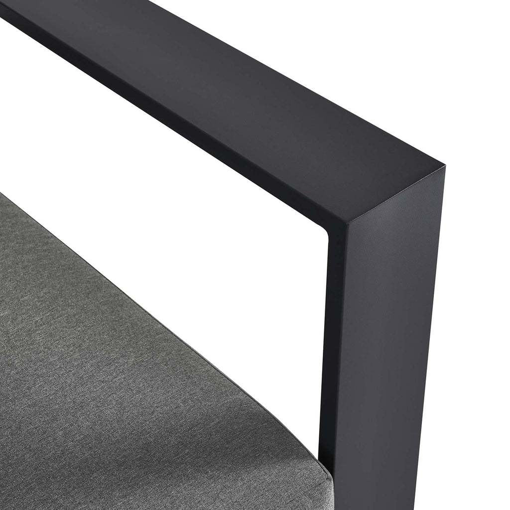 Tahoe Outdoor Patio Powder-Coated Aluminum Modular Right-Facing Loveseat - Gray Charcoal