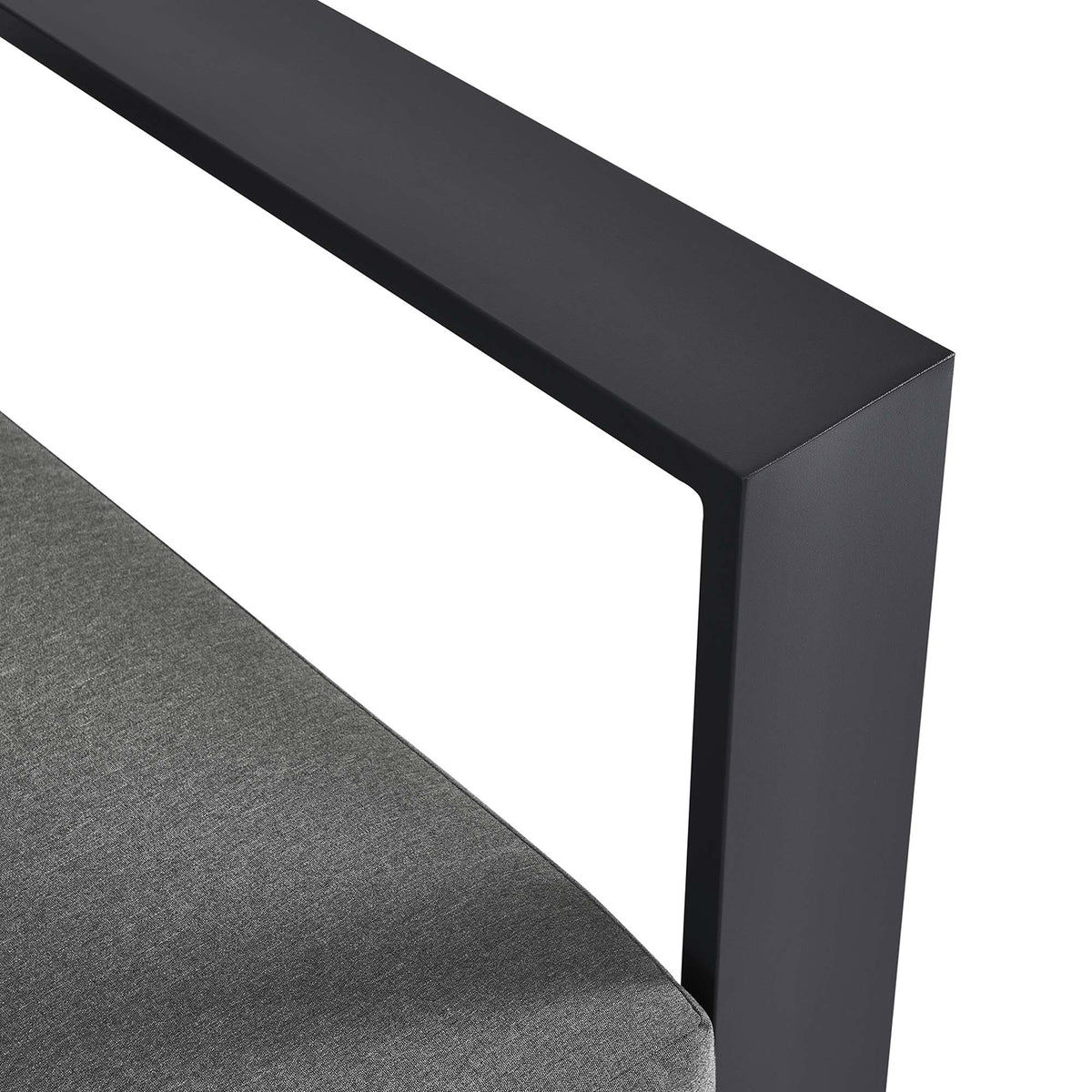 Tahoe Outdoor Patio Powder-Coated Aluminum Modular Right-Facing Loveseat - Gray Charcoal