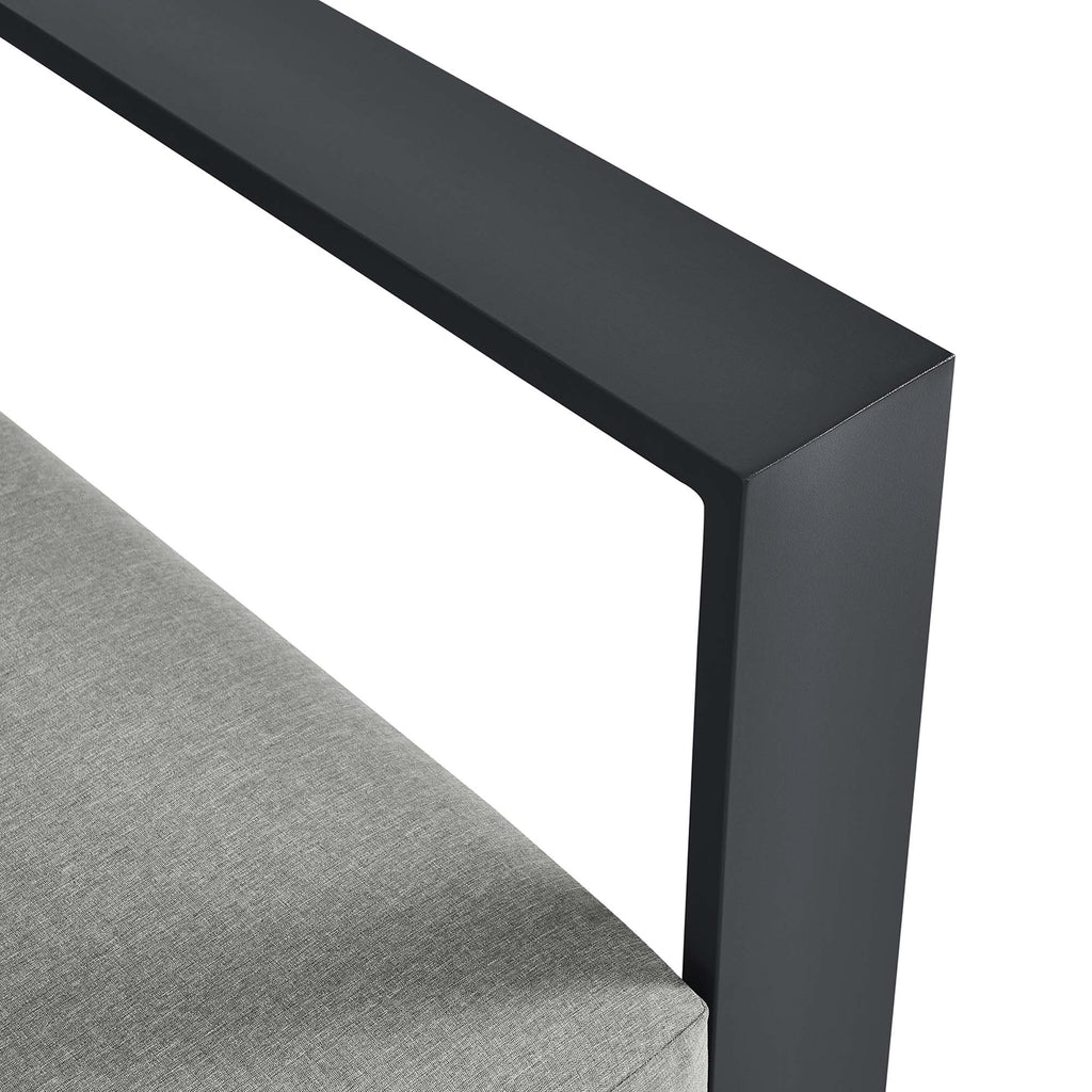Tahoe Outdoor Patio Powder-Coated Aluminum Modular Right-Facing Loveseat - Gray Gray