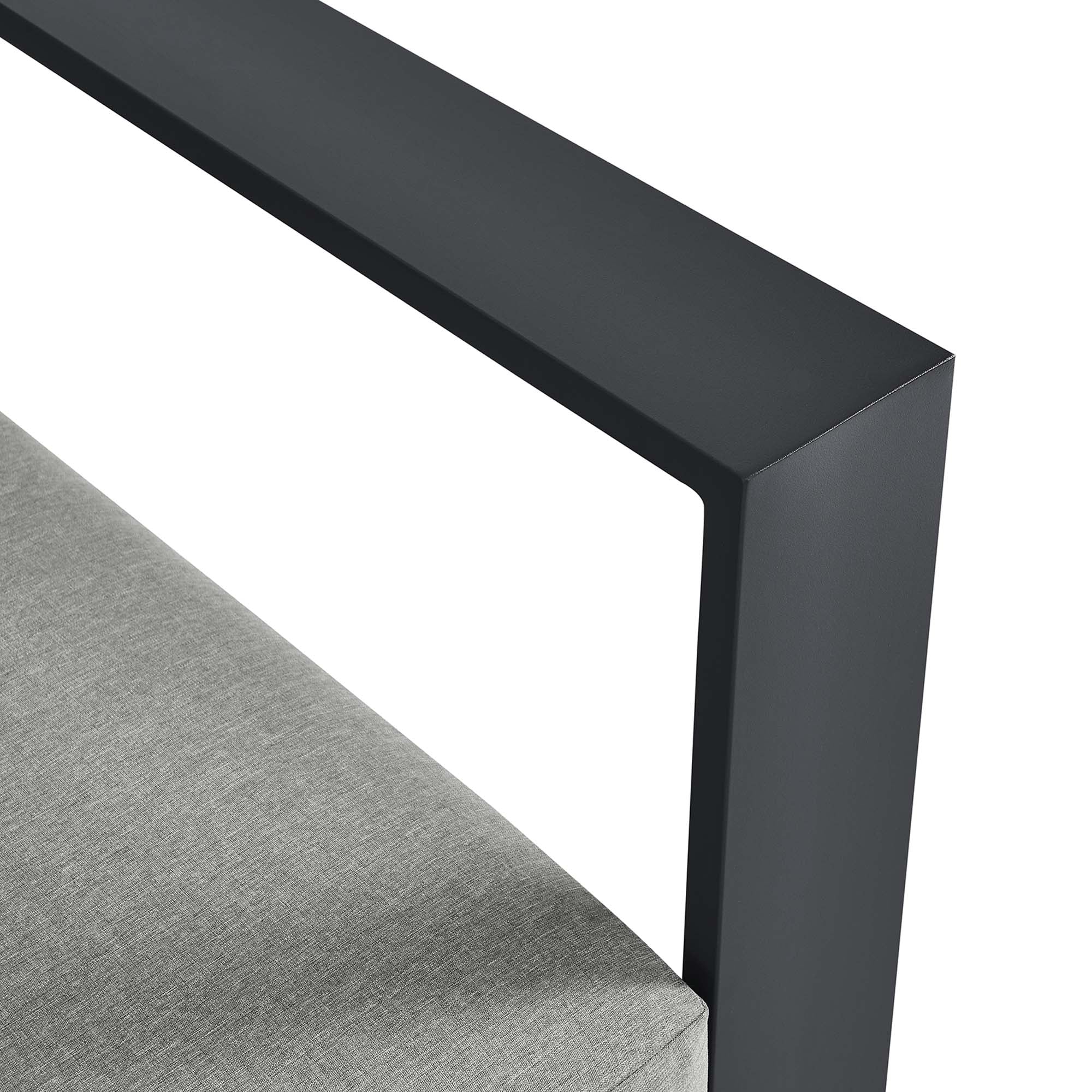 Tahoe Outdoor Patio Powder-Coated Aluminum Modular Right-Facing Loveseat - Gray Gray