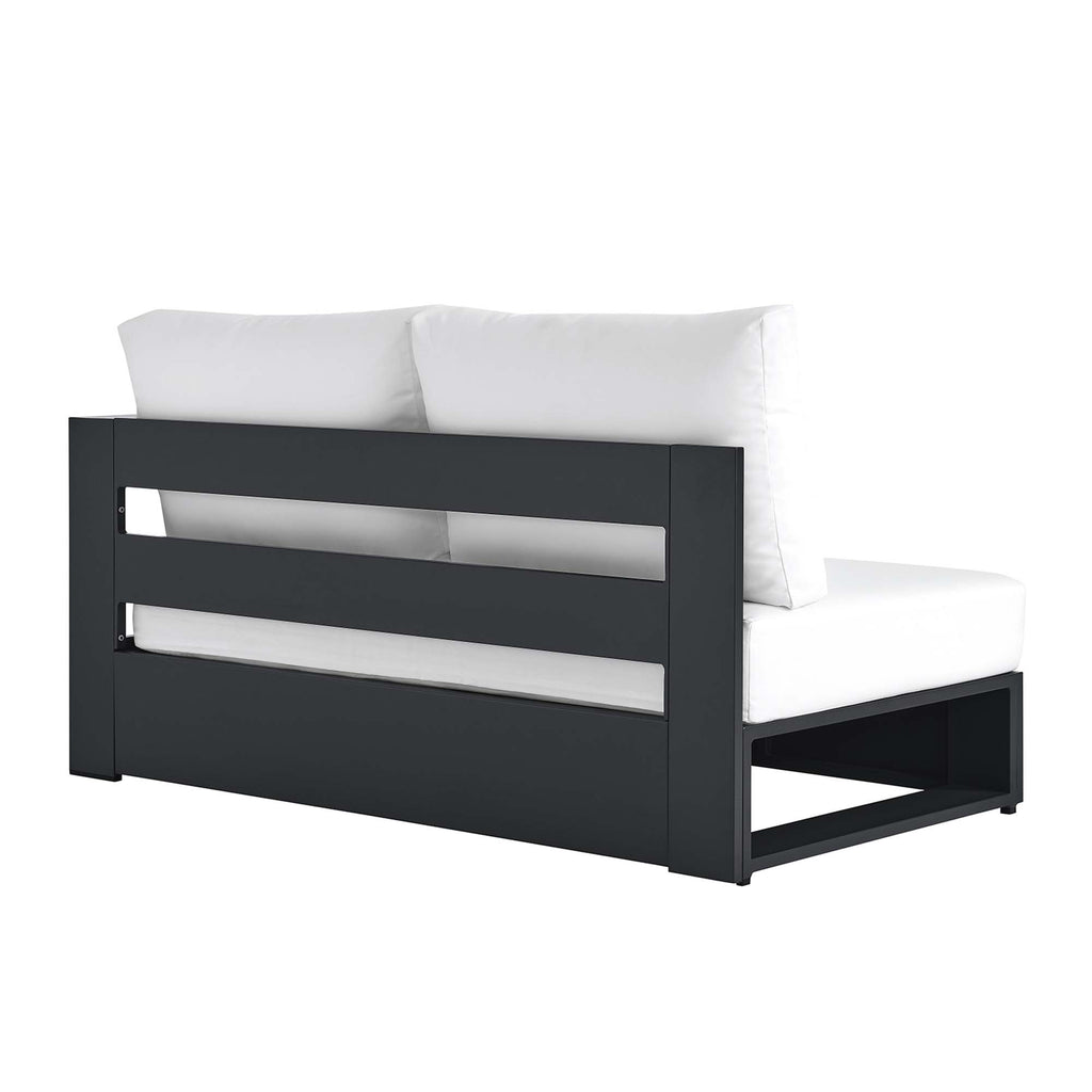 Tahoe Outdoor Patio Powder-Coated Aluminum Modular Right-Facing Loveseat - Gray White