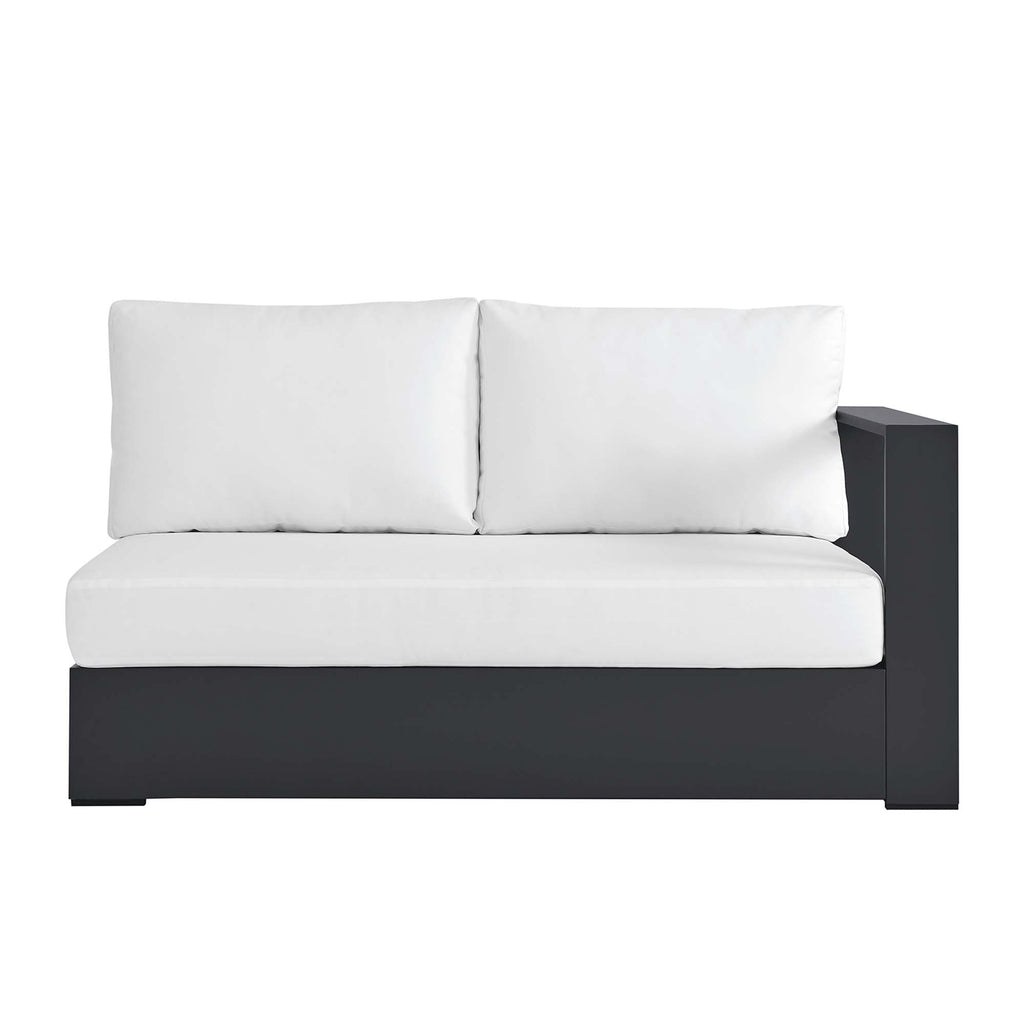 Tahoe Outdoor Patio Powder-Coated Aluminum Modular Right-Facing Loveseat - Gray White