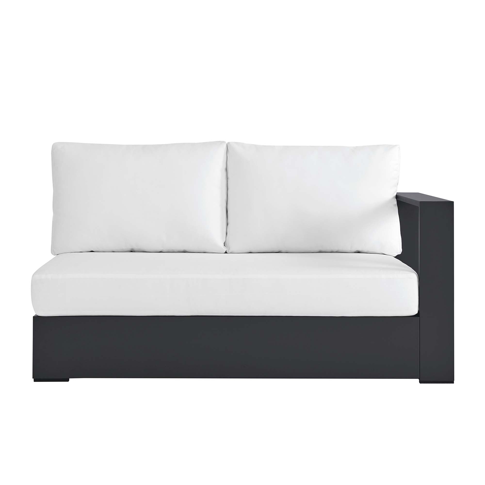 Tahoe Outdoor Patio Powder-Coated Aluminum Modular Right-Facing Loveseat - Gray White
