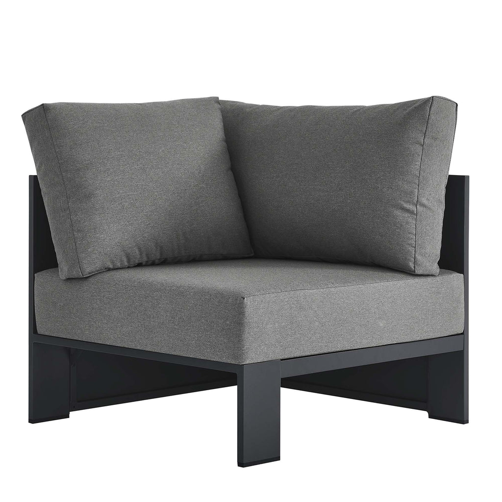 Tahoe Outdoor Patio Powder-Coated Aluminum Modular Corner Chair - Gray Charcoal