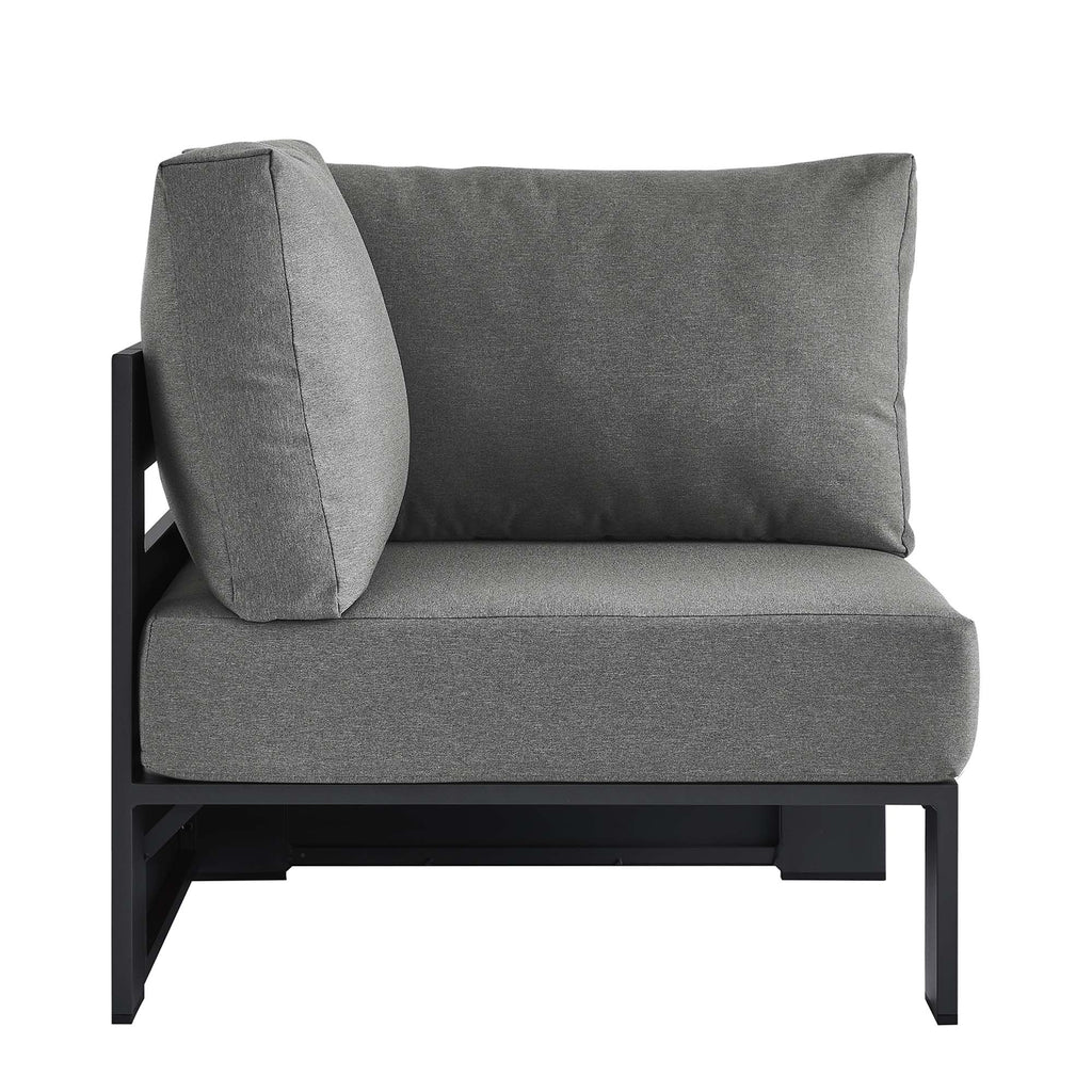 Tahoe Outdoor Patio Powder-Coated Aluminum Modular Corner Chair - Gray Charcoal