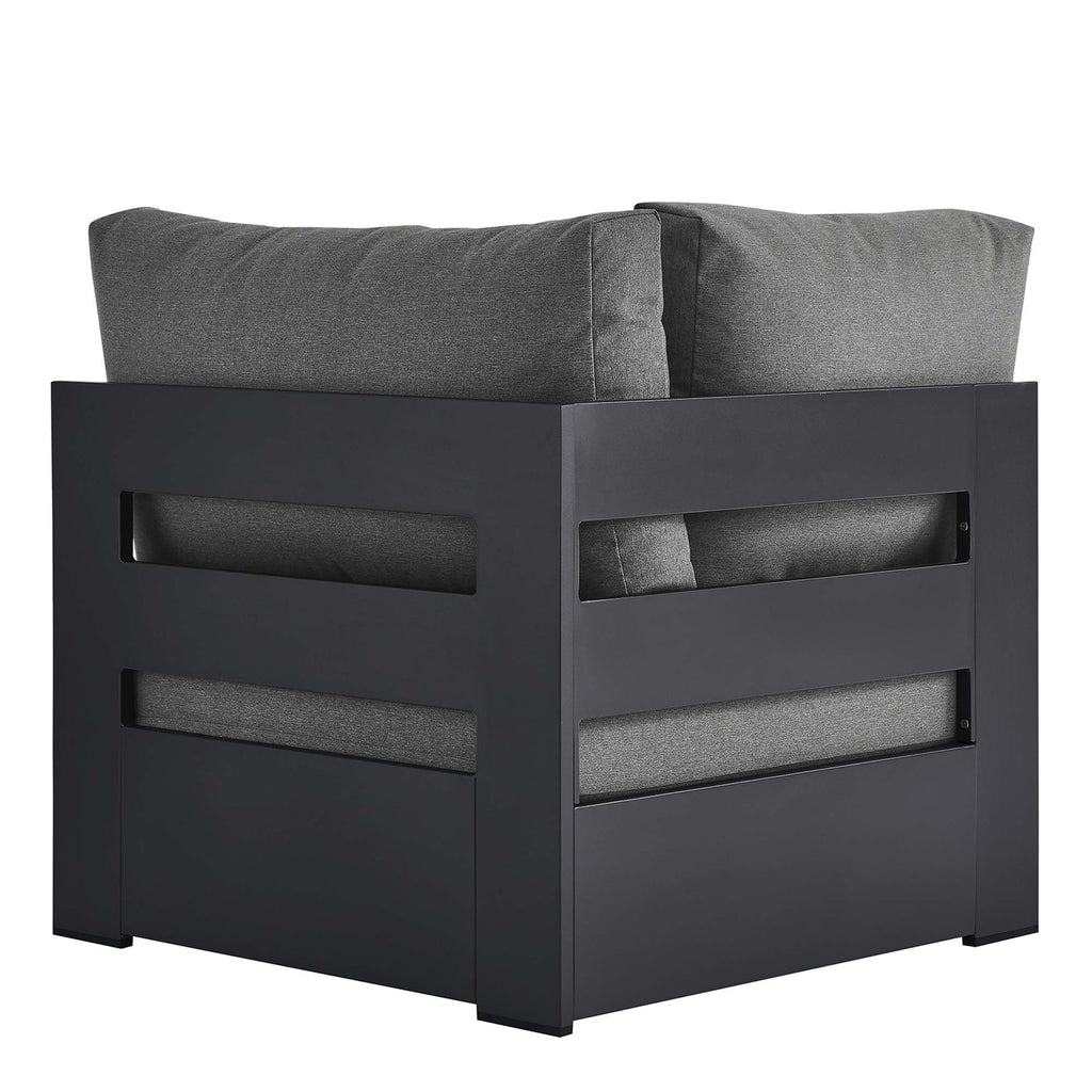 Tahoe Outdoor Patio Powder-Coated Aluminum Modular Corner Chair - Gray Charcoal