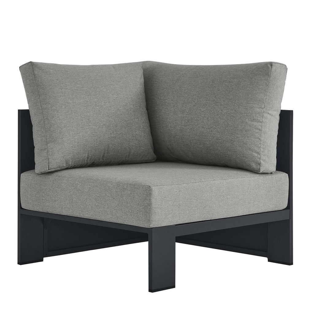 Tahoe Outdoor Patio Powder-Coated Aluminum Modular Corner Chair - Gray Gray