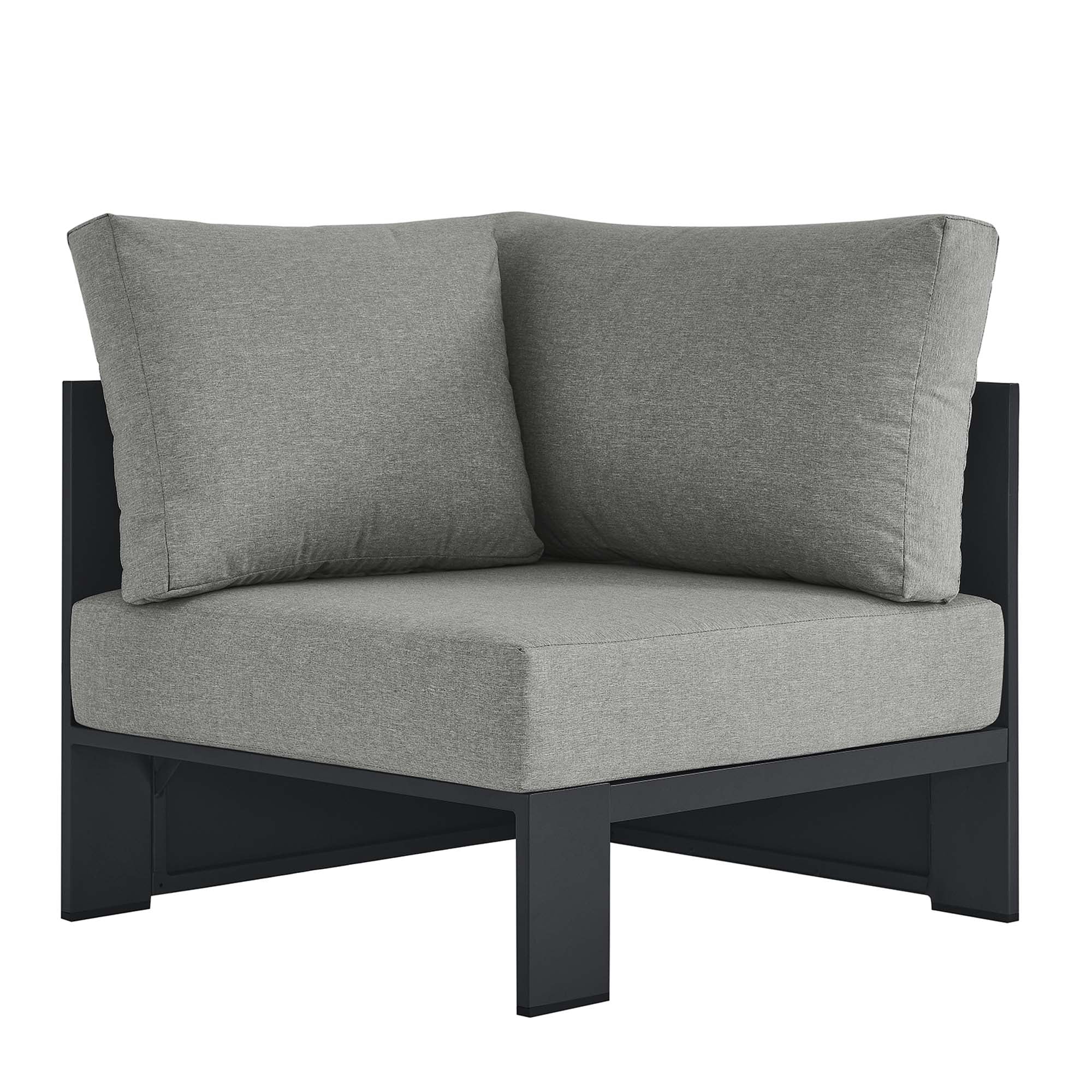 Tahoe Outdoor Patio Powder-Coated Aluminum Modular Corner Chair - Gray Gray