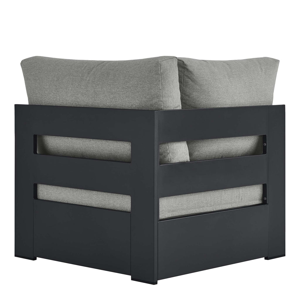 Tahoe Outdoor Patio Powder-Coated Aluminum Modular Corner Chair - Gray Gray