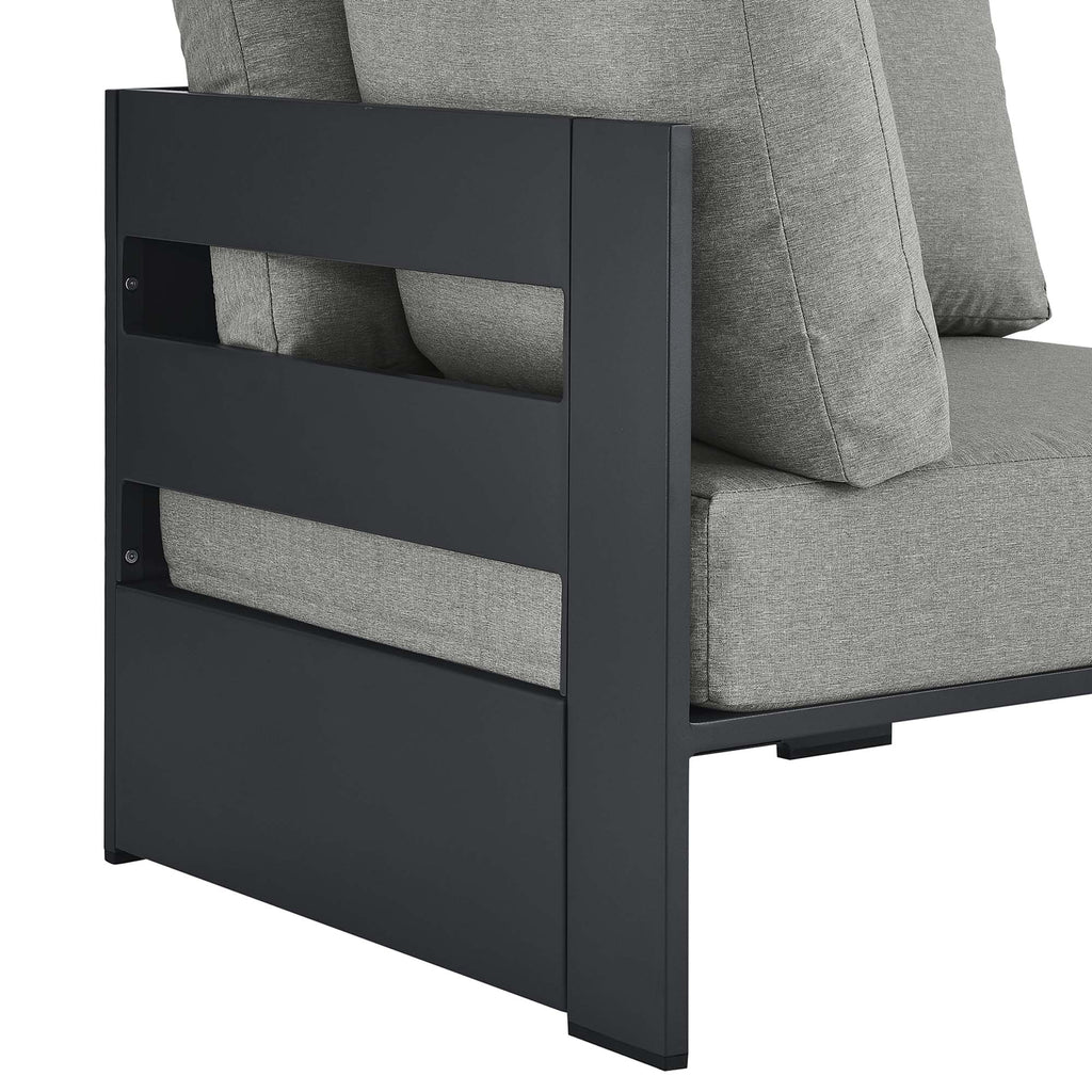 Tahoe Outdoor Patio Powder-Coated Aluminum Modular Corner Chair - Gray Gray