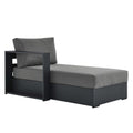 Tahoe Outdoor Patio Powder-Coated Aluminum Modular Left-Facing Chaise Lounge - Gray Charcoal