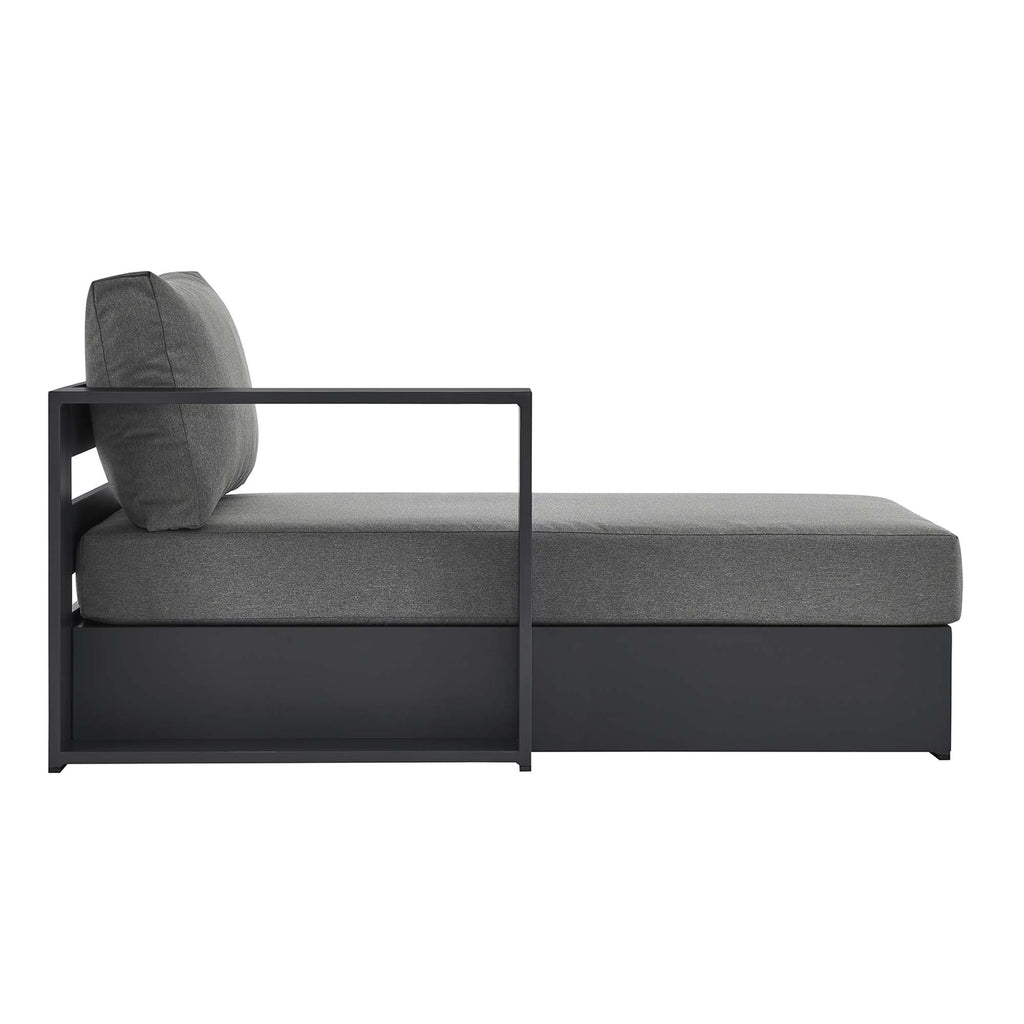 Tahoe Outdoor Patio Powder-Coated Aluminum Modular Left-Facing Chaise Lounge - Gray Charcoal