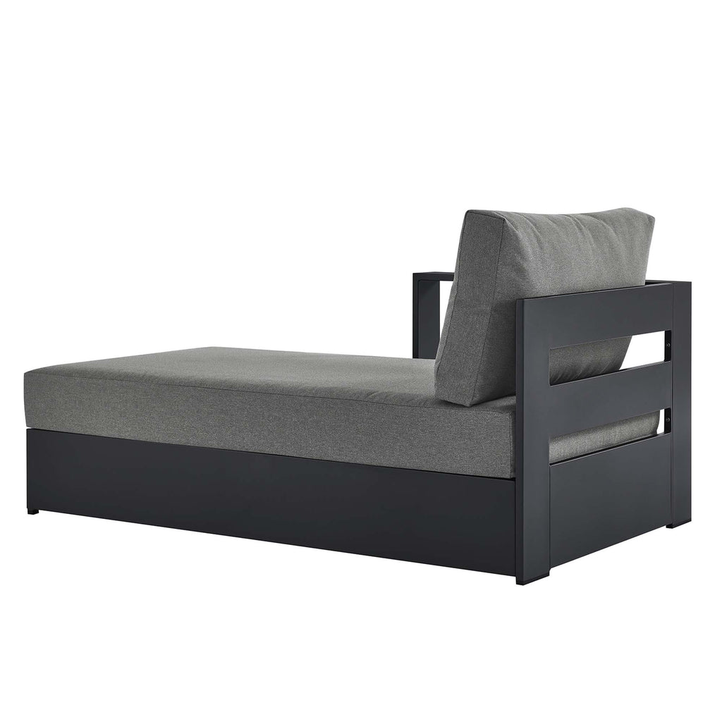 Tahoe Outdoor Patio Powder-Coated Aluminum Modular Left-Facing Chaise Lounge - Gray Charcoal