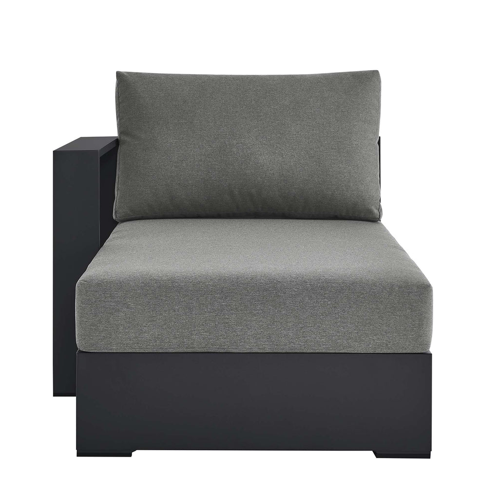Tahoe Outdoor Patio Powder-Coated Aluminum Modular Left-Facing Chaise Lounge - Gray Charcoal