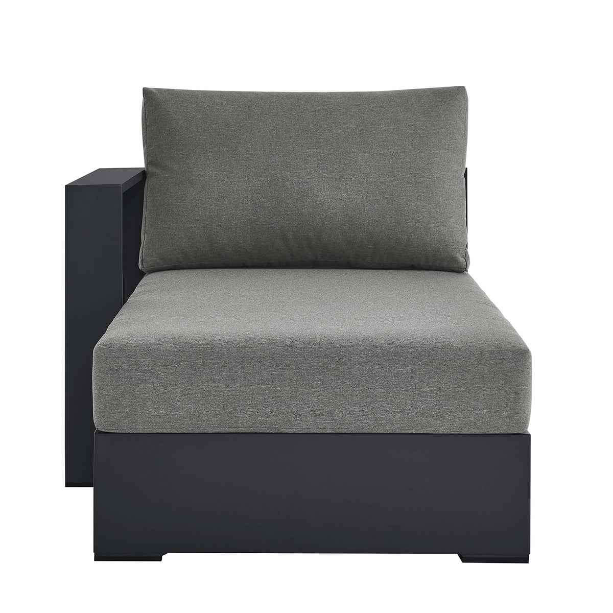 Tahoe Outdoor Patio Powder-Coated Aluminum Modular Left-Facing Chaise Lounge - Gray Charcoal