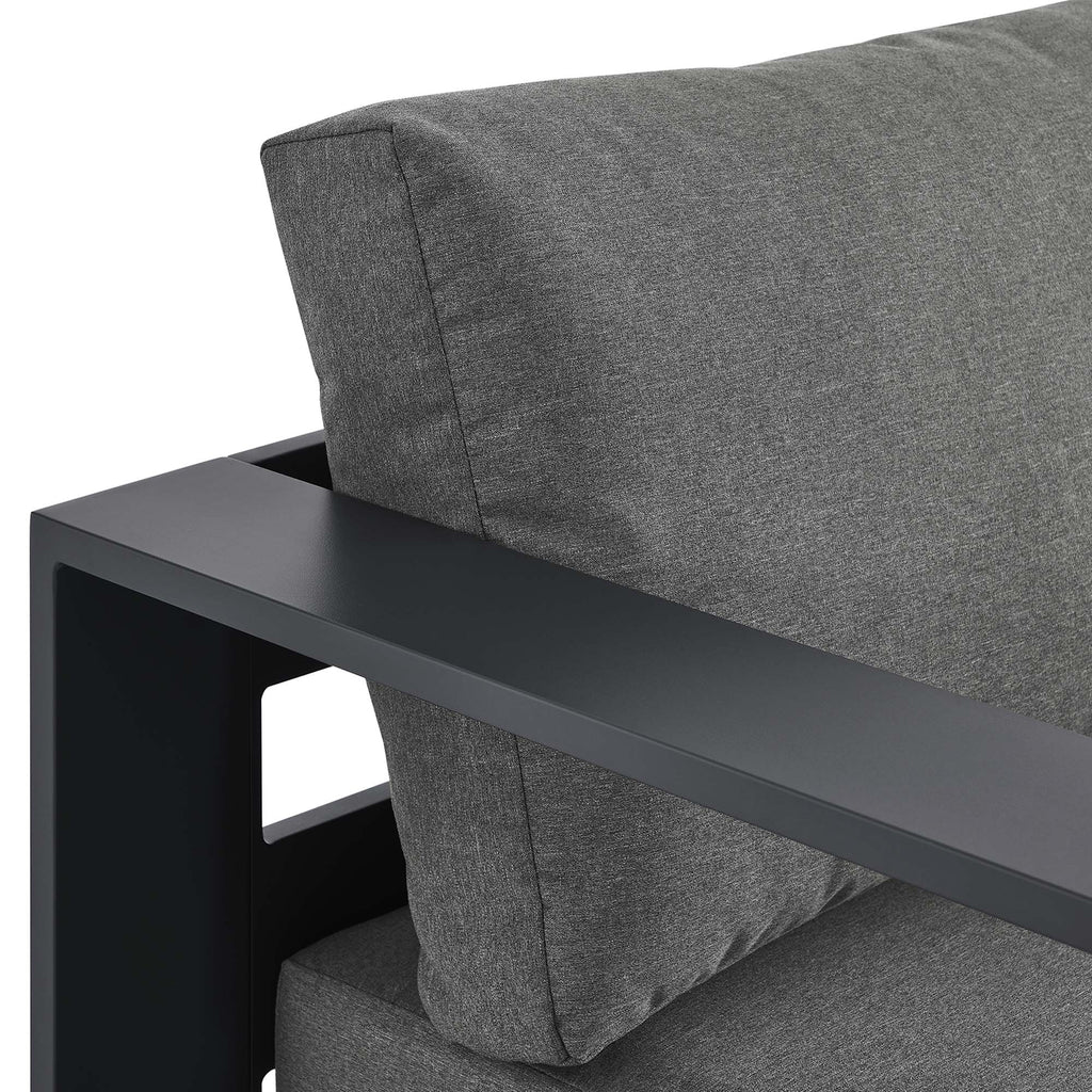 Tahoe Outdoor Patio Powder-Coated Aluminum Modular Left-Facing Chaise Lounge - Gray Charcoal