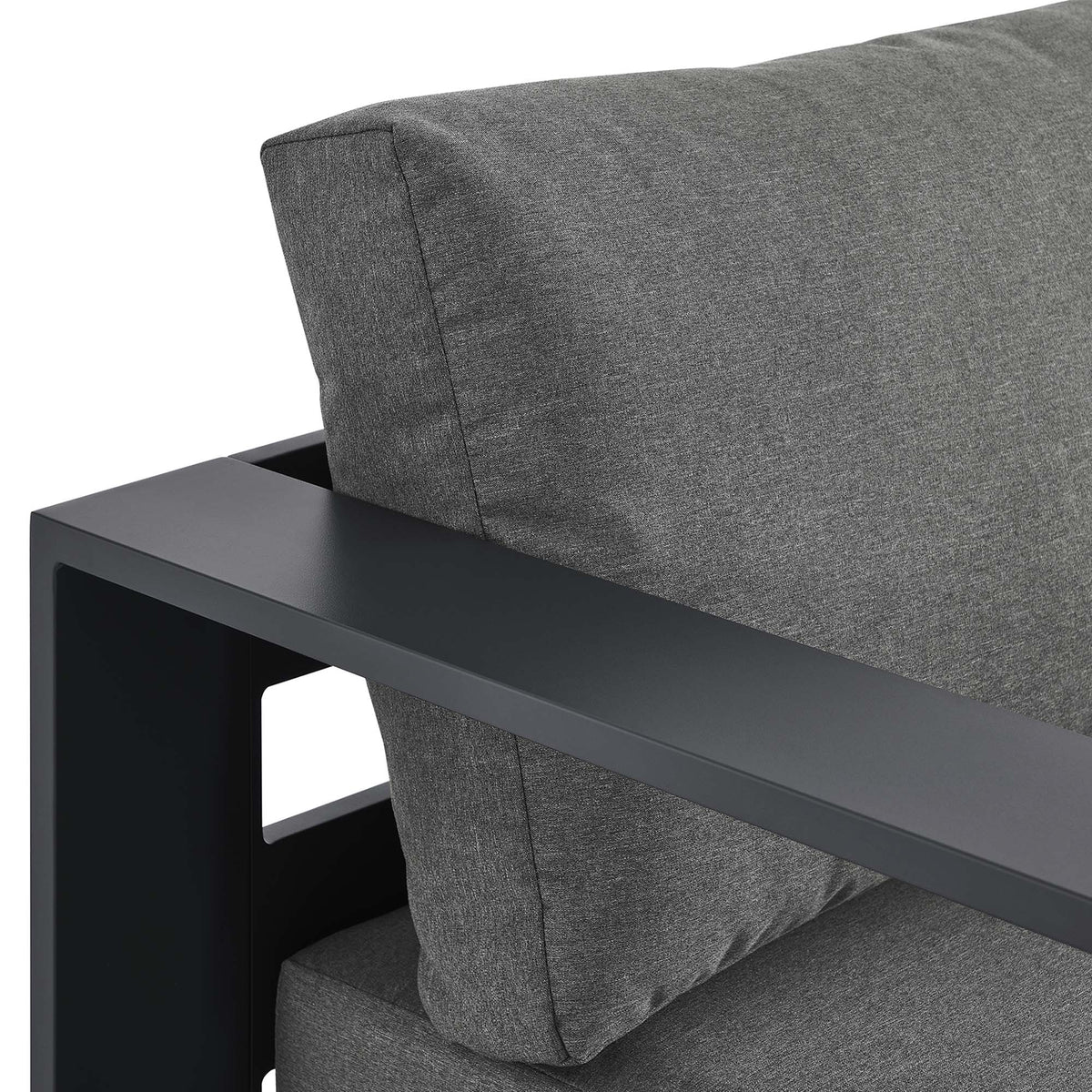 Tahoe Outdoor Patio Powder-Coated Aluminum Modular Left-Facing Chaise Lounge - Gray Charcoal
