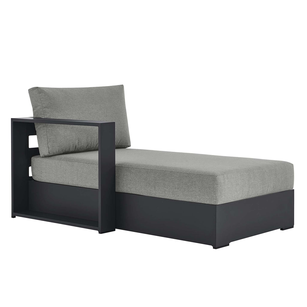 Tahoe Outdoor Patio Powder-Coated Aluminum Modular Left-Facing Chaise Lounge - Gray Gray