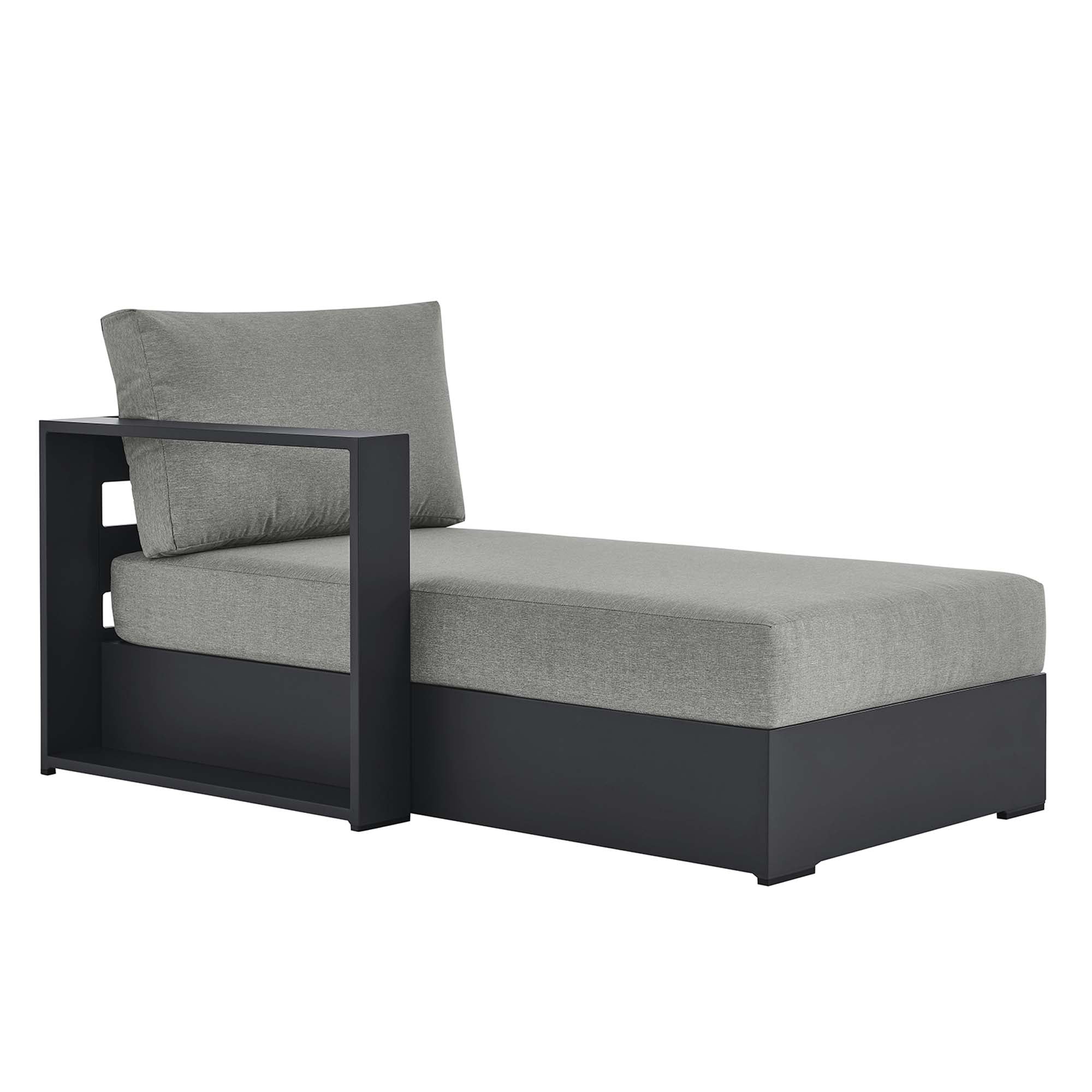 Tahoe Outdoor Patio Powder-Coated Aluminum Modular Left-Facing Chaise Lounge - Gray Gray