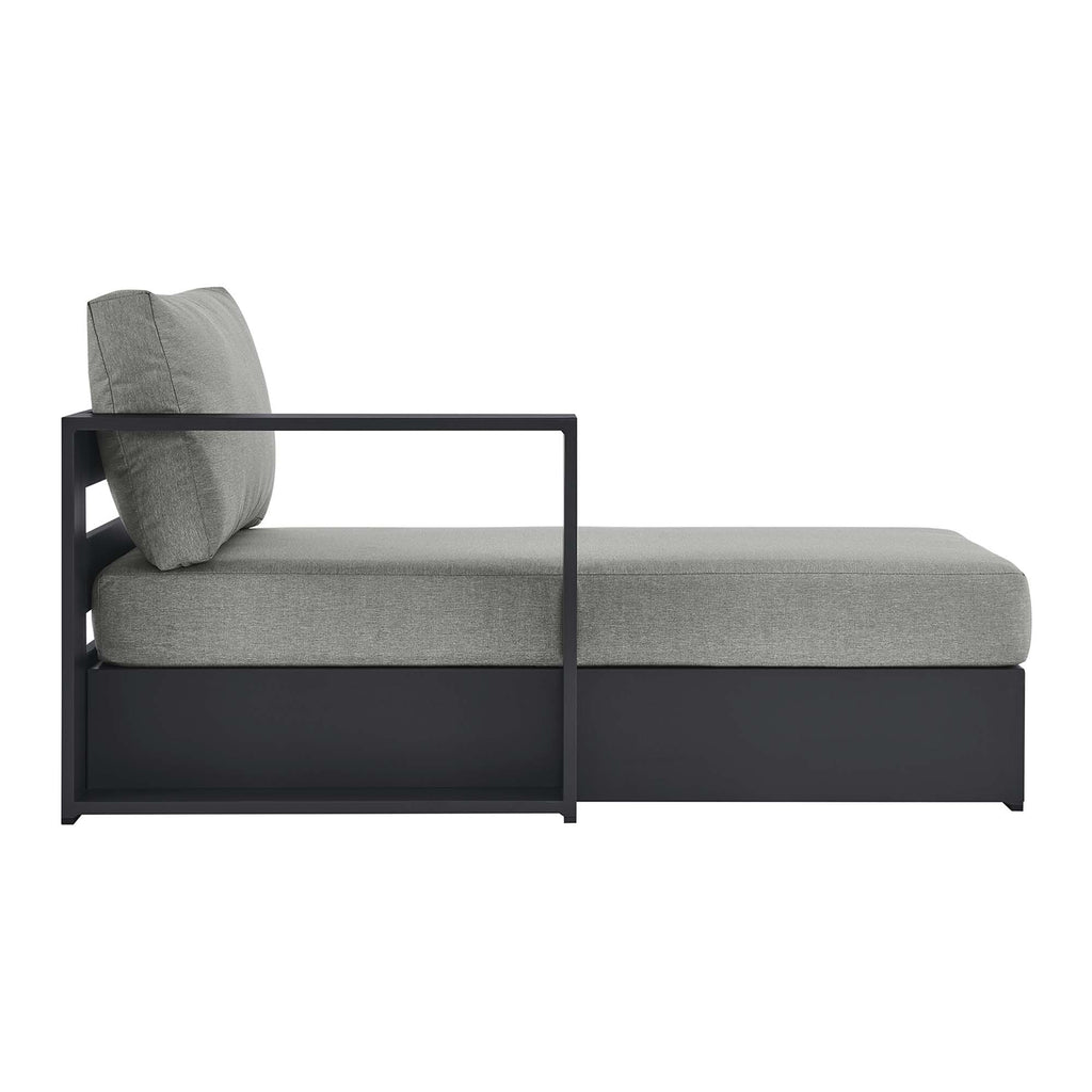 Tahoe Outdoor Patio Powder-Coated Aluminum Modular Left-Facing Chaise Lounge - Gray Gray