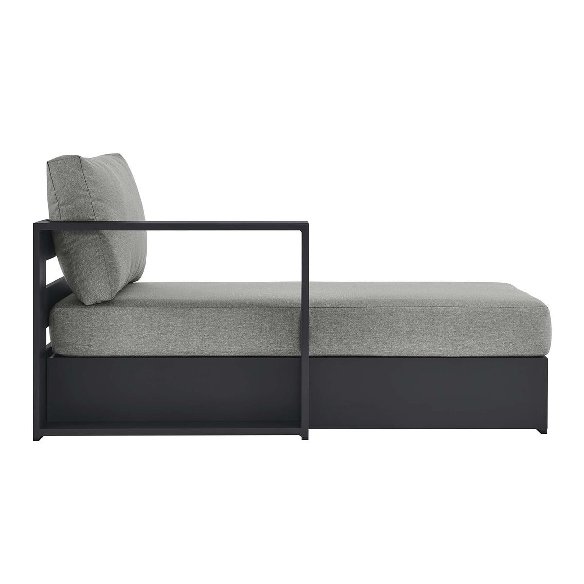 Tahoe Outdoor Patio Powder-Coated Aluminum Modular Left-Facing Chaise Lounge - Gray Gray