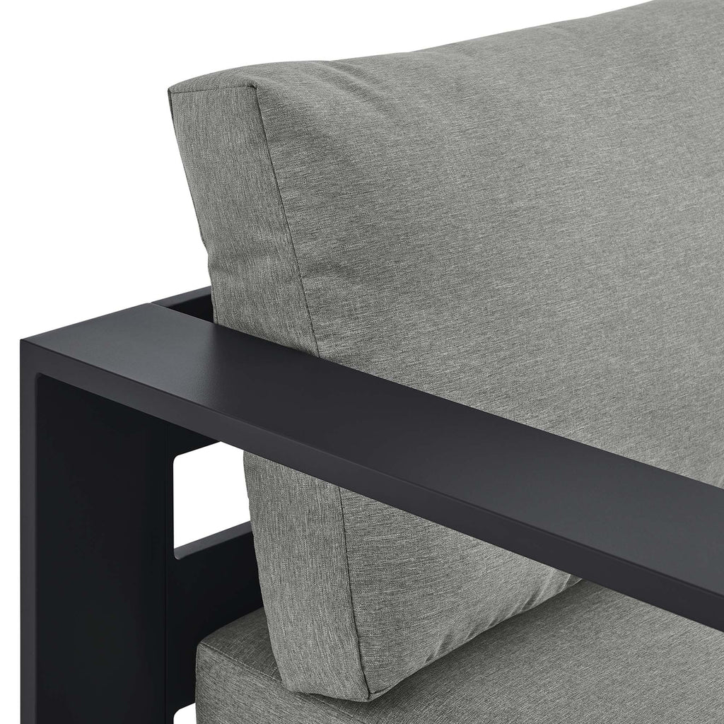 Tahoe Outdoor Patio Powder-Coated Aluminum Modular Left-Facing Chaise Lounge - Gray Gray