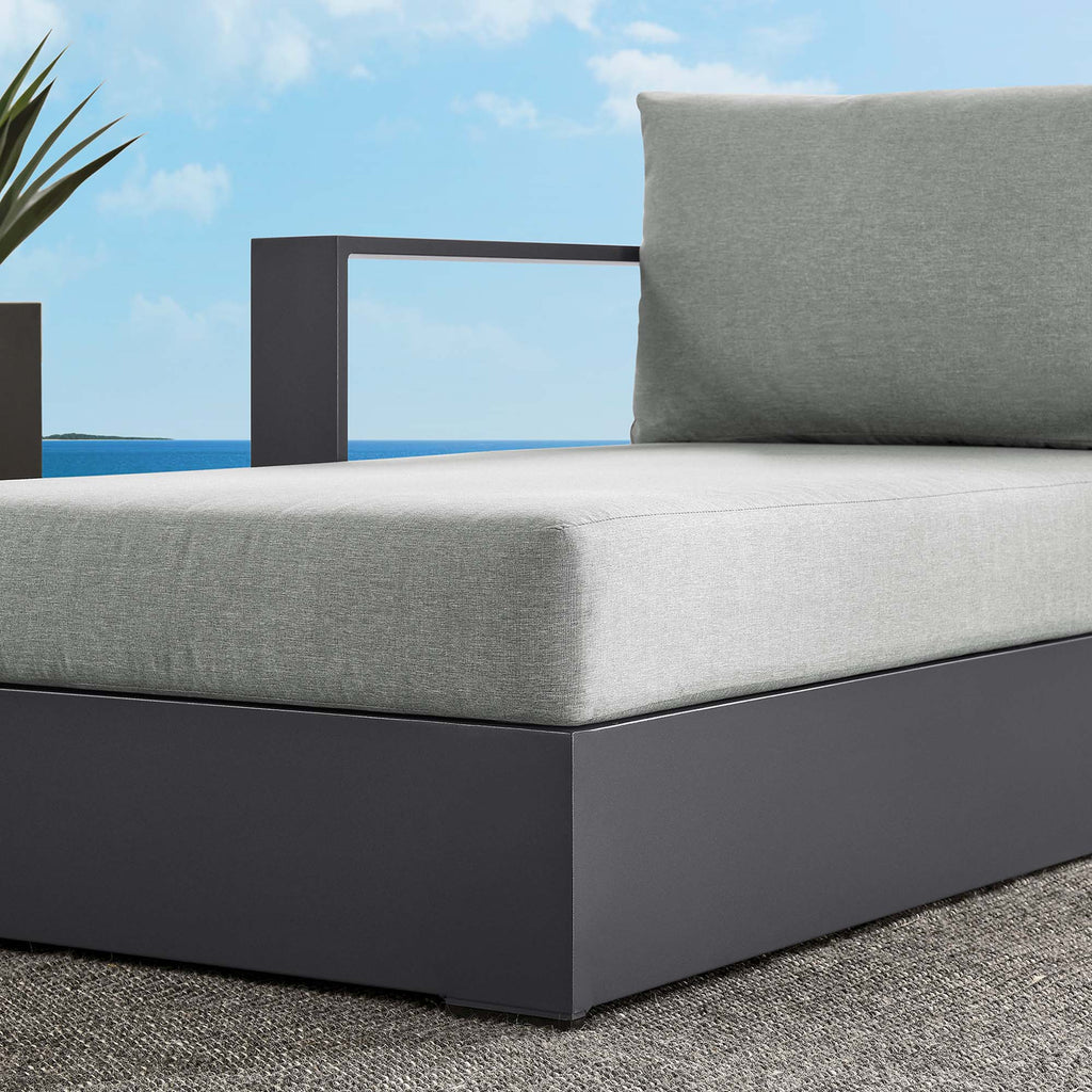 Tahoe Outdoor Patio Powder-Coated Aluminum Modular Left-Facing Chaise Lounge - Gray Gray