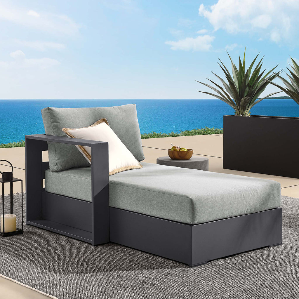 Tahoe Outdoor Patio Powder-Coated Aluminum Modular Left-Facing Chaise Lounge - Gray Gray