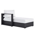 Tahoe Outdoor Patio Powder-Coated Aluminum Modular Left-Facing Chaise Lounge - Gray White