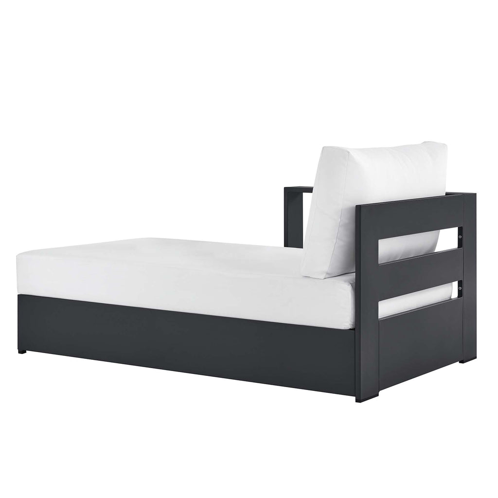 Tahoe Outdoor Patio Powder-Coated Aluminum Modular Left-Facing Chaise Lounge - Gray White
