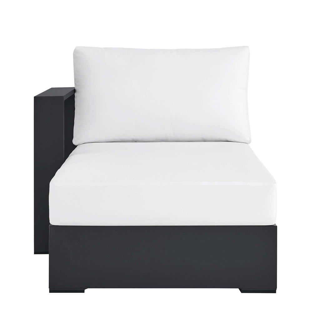 Tahoe Outdoor Patio Powder-Coated Aluminum Modular Left-Facing Chaise Lounge - Gray White