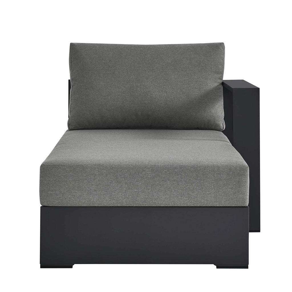 Tahoe Outdoor Patio Powder-Coated Aluminum Modular Right-Facing Chaise Lounge - Gray Charcoal