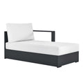 Tahoe Outdoor Patio Powder-Coated Aluminum Modular Right-Facing Chaise Lounge - Gray White