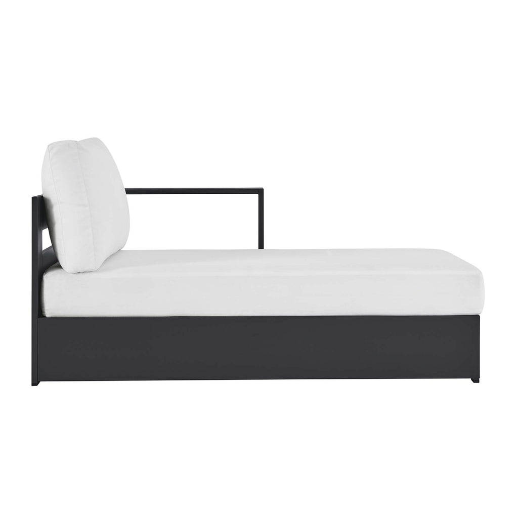 Tahoe Outdoor Patio Powder-Coated Aluminum Modular Right-Facing Chaise Lounge - Gray White