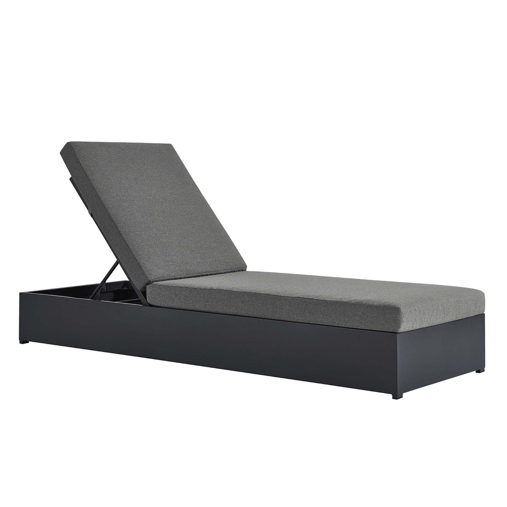 Tahoe Outdoor Patio Powder-Coated Aluminum Chaise Lounge Chair - Gray Charcoal