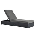 Tahoe Outdoor Patio Powder-Coated Aluminum Chaise Lounge Chair - Gray Charcoal
