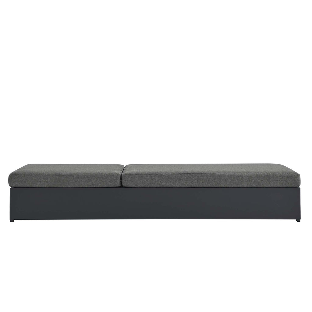 Tahoe Outdoor Patio Powder-Coated Aluminum Chaise Lounge Chair - Gray Charcoal