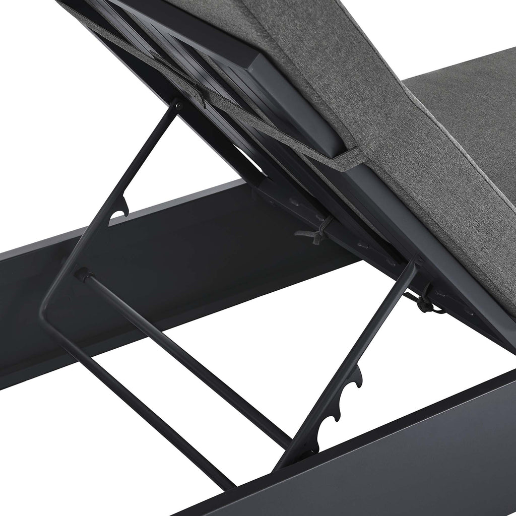 Tahoe Outdoor Patio Powder-Coated Aluminum Chaise Lounge Chair - Gray Charcoal