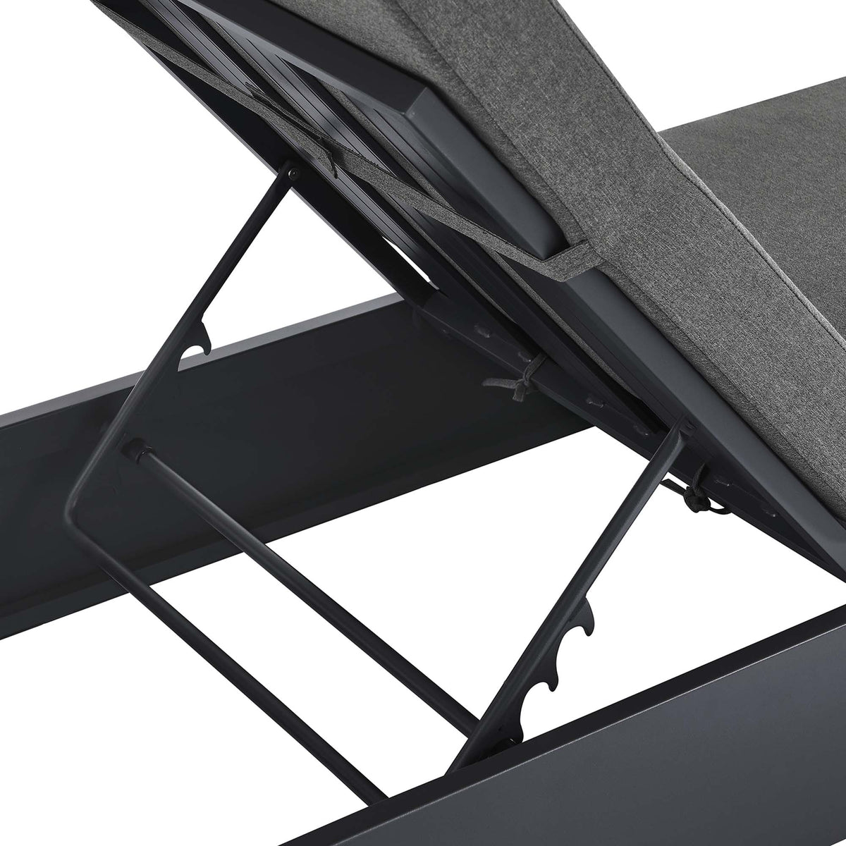 Tahoe Outdoor Patio Powder-Coated Aluminum Chaise Lounge Chair - Gray Charcoal