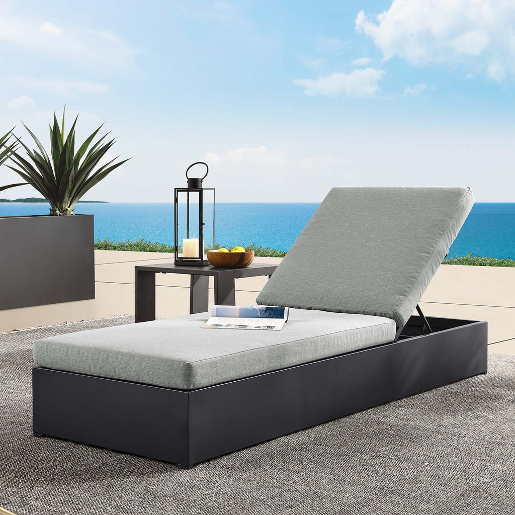 Tahoe Outdoor Patio Powder-Coated Aluminum Chaise Lounge Chair - Gray Gray