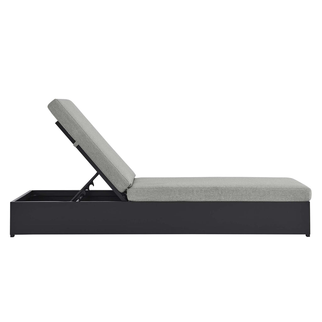 Tahoe Outdoor Patio Powder-Coated Aluminum Chaise Lounge Chair - Gray Gray