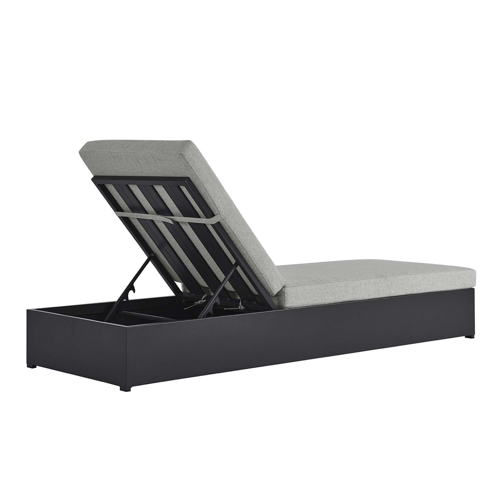Tahoe Outdoor Patio Powder-Coated Aluminum Chaise Lounge Chair - Gray Gray