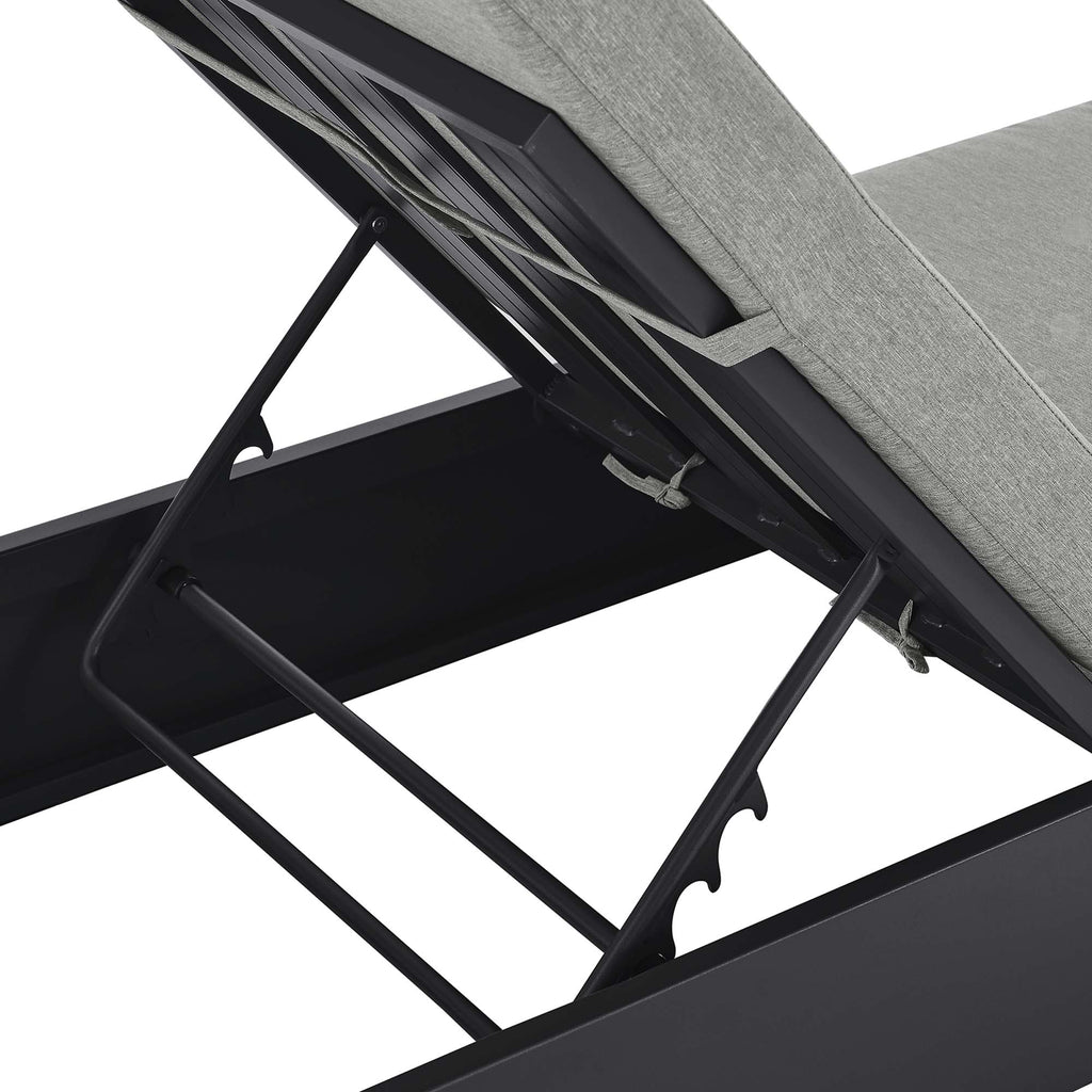 Tahoe Outdoor Patio Powder-Coated Aluminum Chaise Lounge Chair - Gray Gray