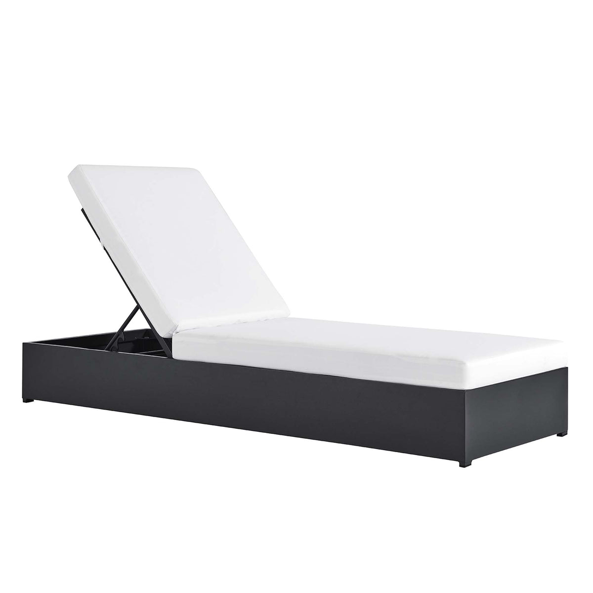Tahoe Outdoor Patio Powder-Coated Aluminum Chaise Lounge Chair - Gray White