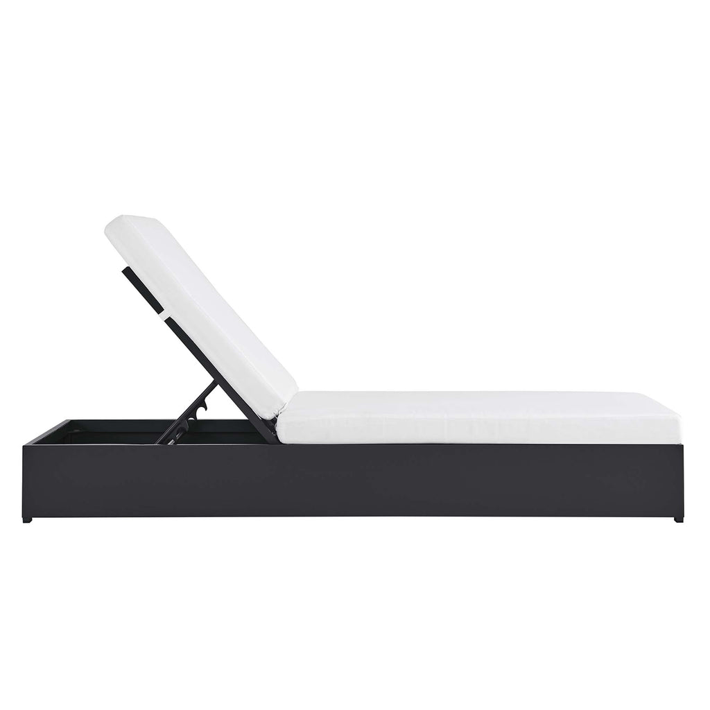 Tahoe Outdoor Patio Powder-Coated Aluminum Chaise Lounge Chair - Gray White
