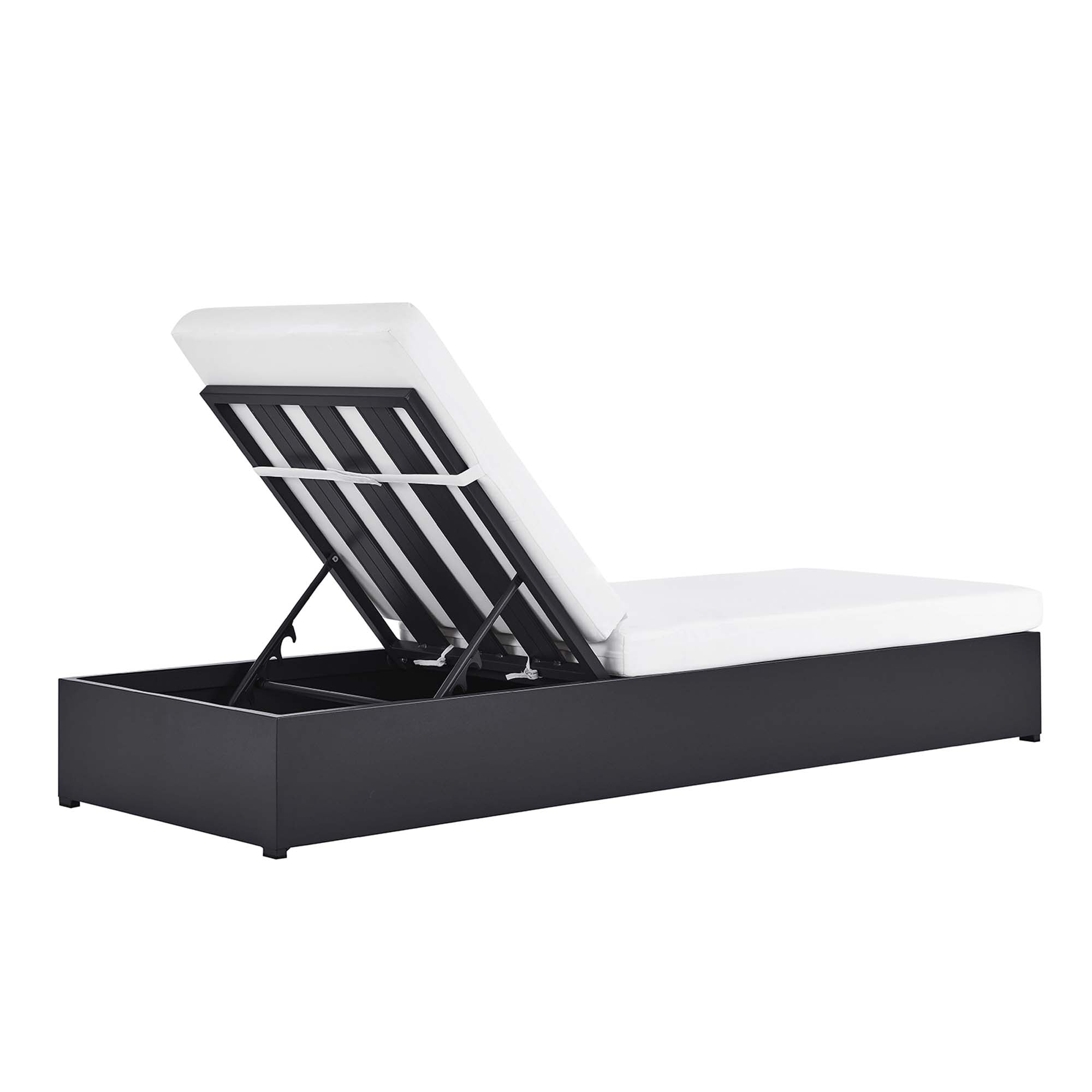 Tahoe Outdoor Patio Powder-Coated Aluminum Chaise Lounge Chair - Gray White