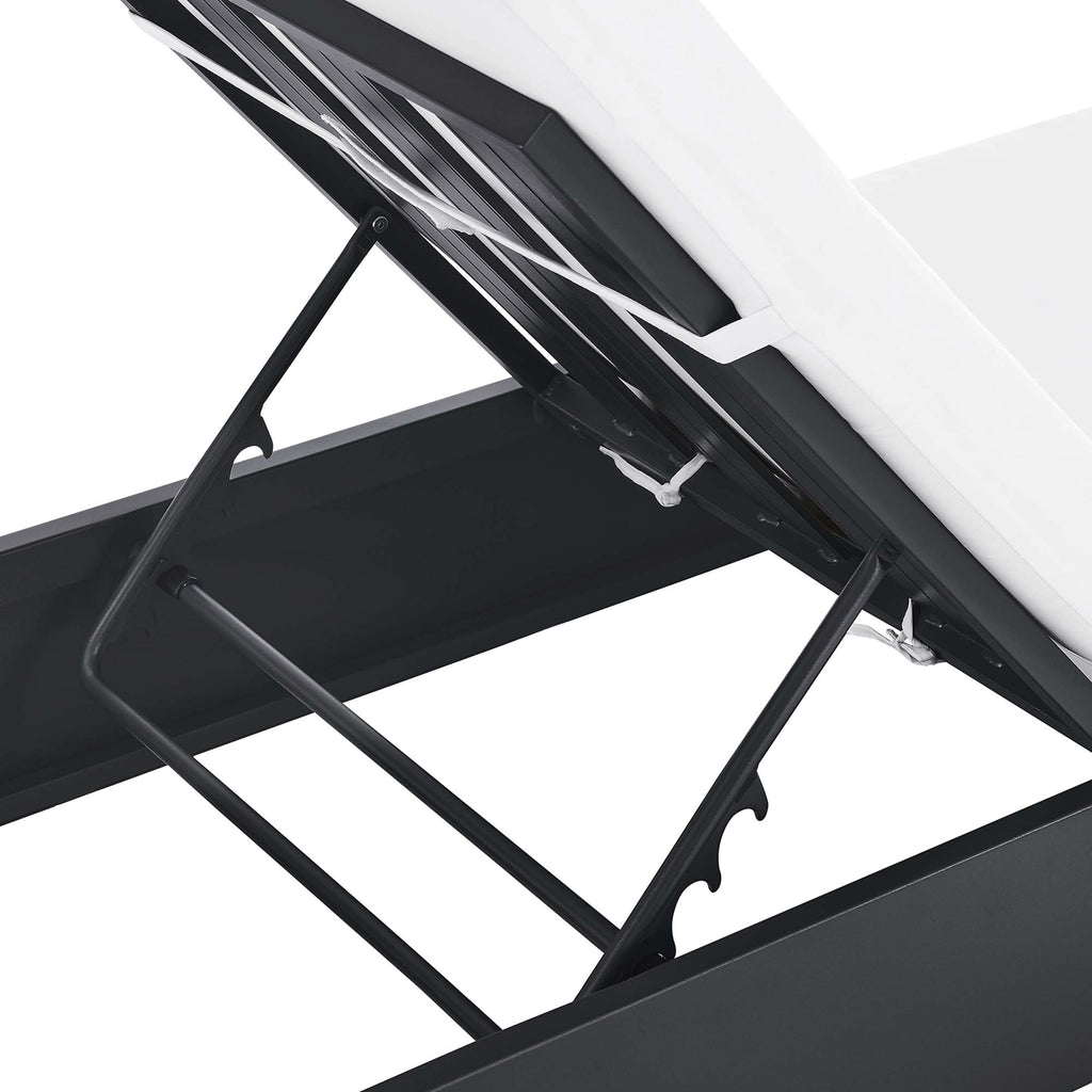 Tahoe Outdoor Patio Powder-Coated Aluminum Chaise Lounge Chair - Gray White