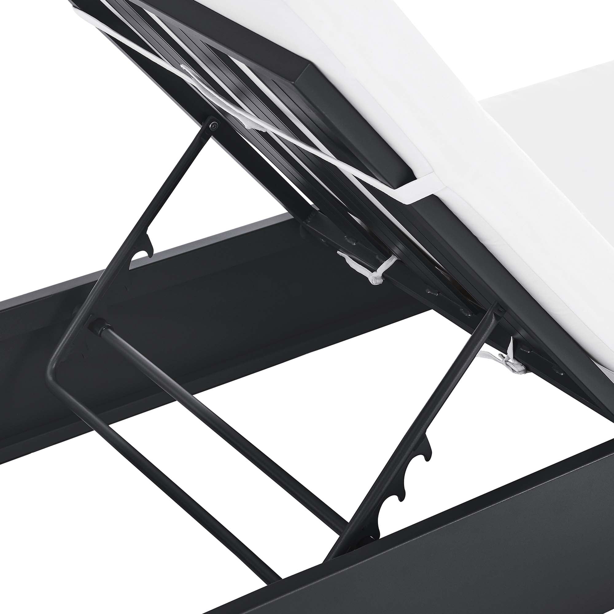 Tahoe Outdoor Patio Powder-Coated Aluminum Chaise Lounge Chair - Gray White