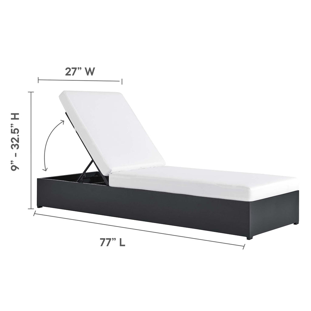 Tahoe Outdoor Patio Powder-Coated Aluminum Chaise Lounge Chair - Gray White